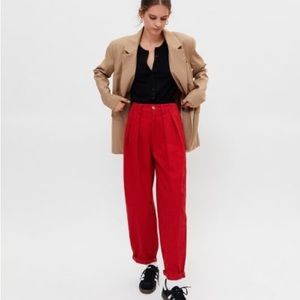 BDG Red Pleated Chino Pants